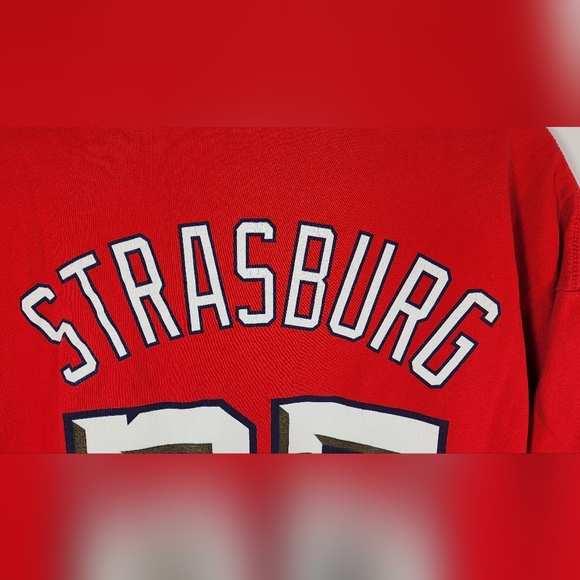MAJESTIC WASHINGTON NATIONALS STEPHEN STRASBURG #37 ADULT XL RED - Picture 7 of 13